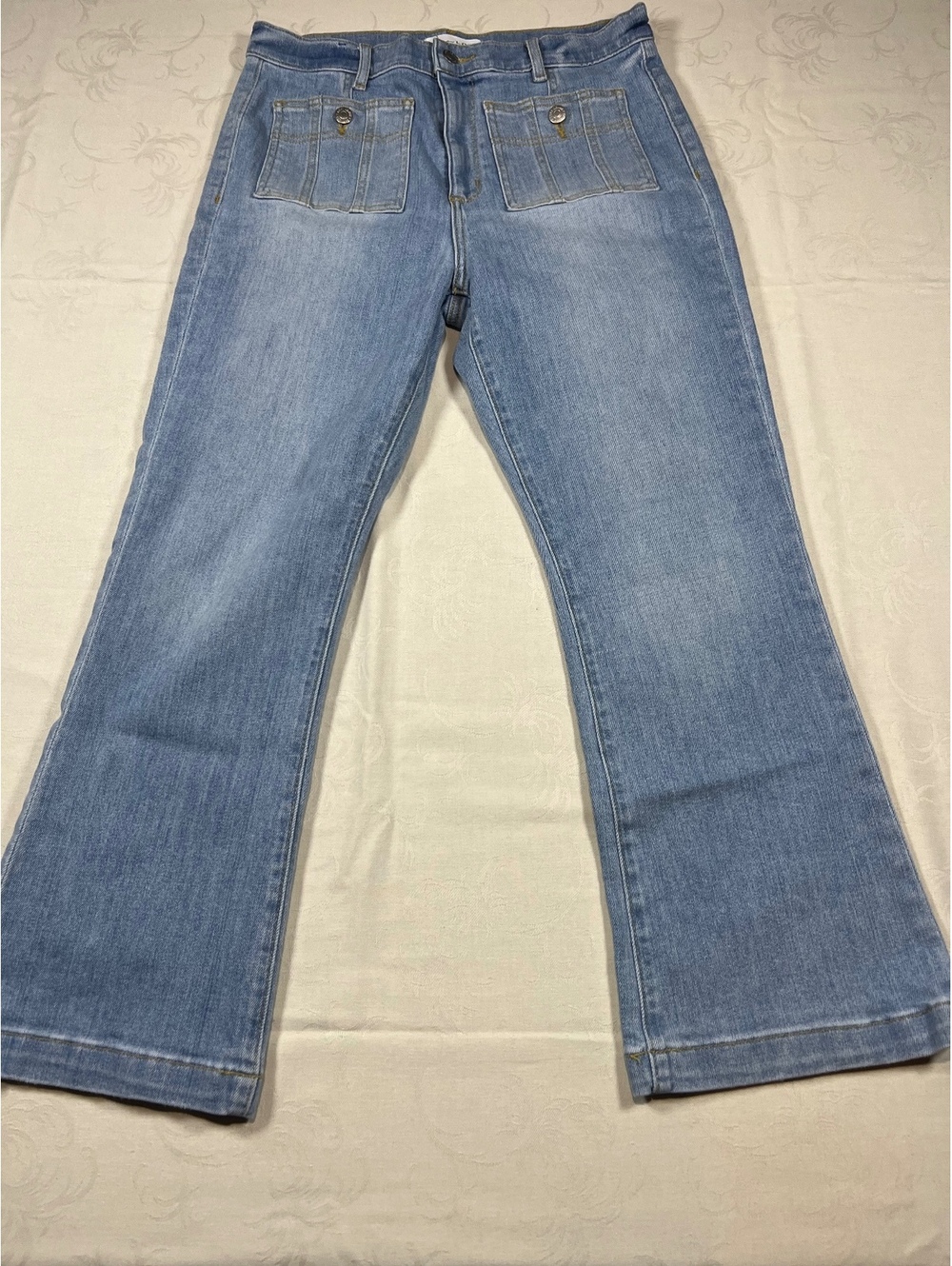 Loft The Kick Crop Wide Leg Cropped Jeans Light Wash Size 8 29x26